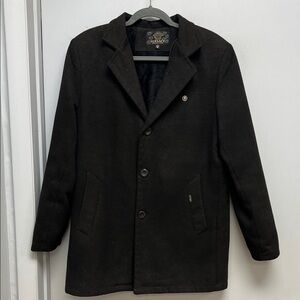 Versace Men’s Wool Blend Coat – Black – Size Medium